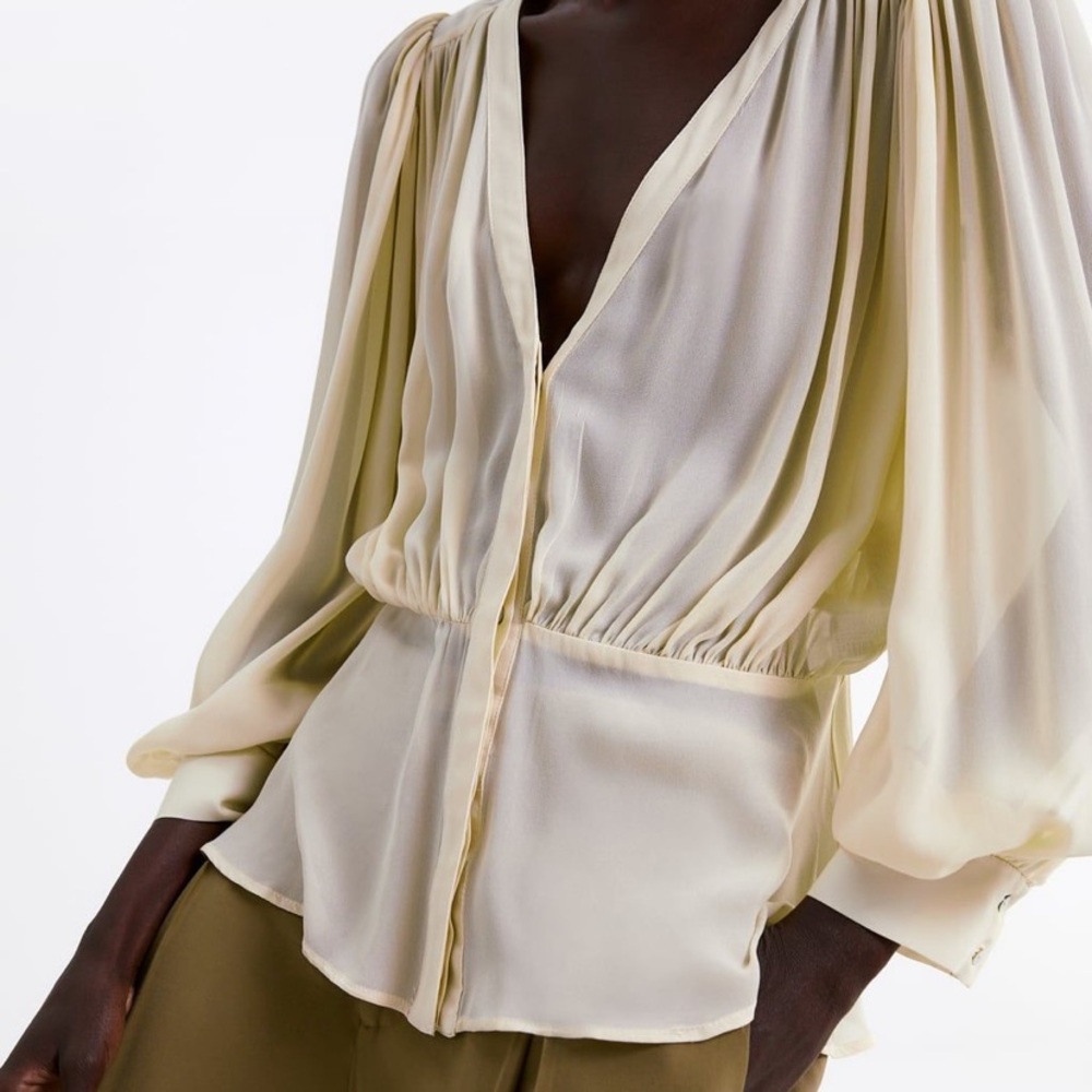 ISO Zara Blouse with Cinched Waist